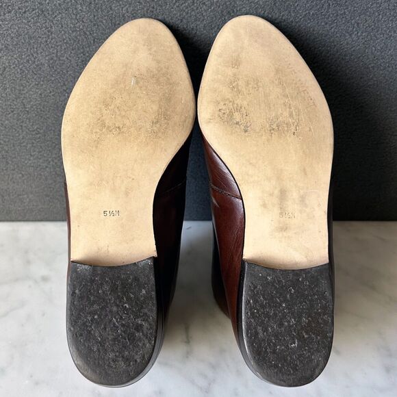 Vintage 80s Nine West Brown Leather Ankle Boot Side Buckle - Women's Size 5.5 - Picture 8 of 10